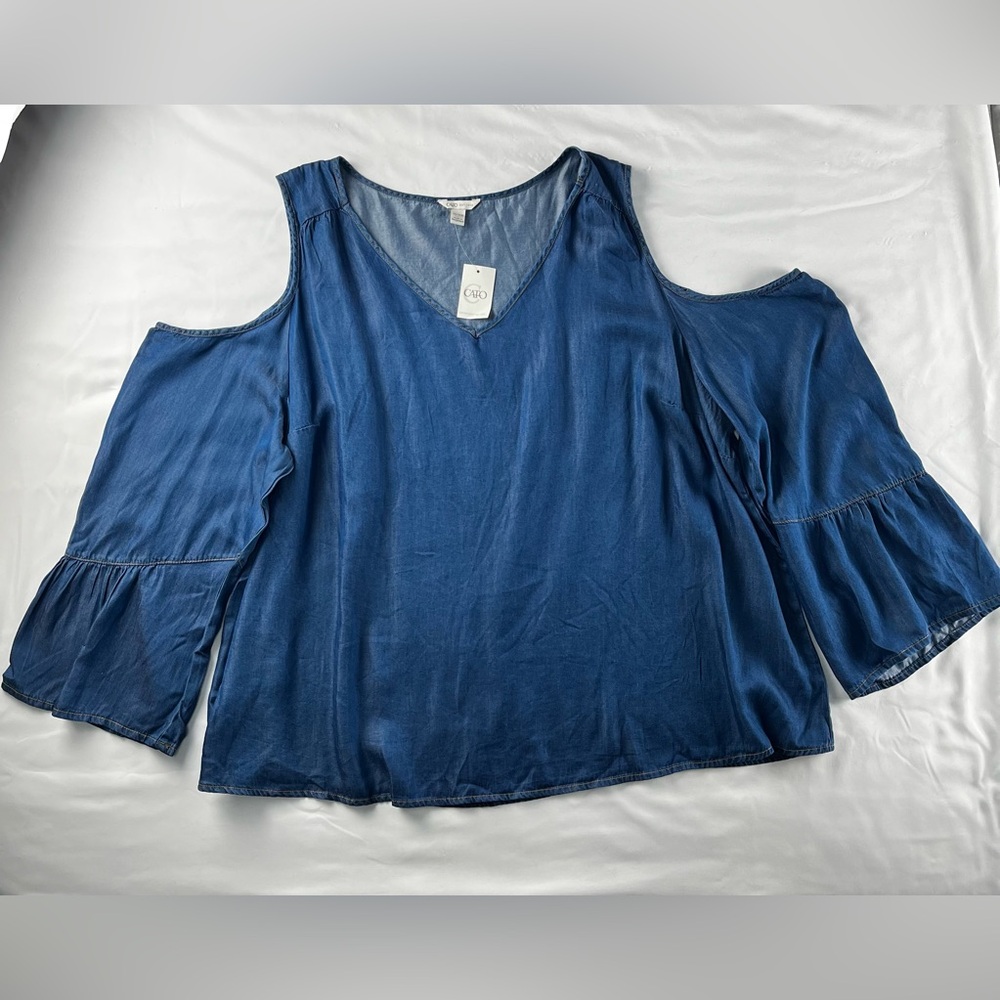 Cato Cold Shoulder Chambray Blouse Women’s Size 26/28W